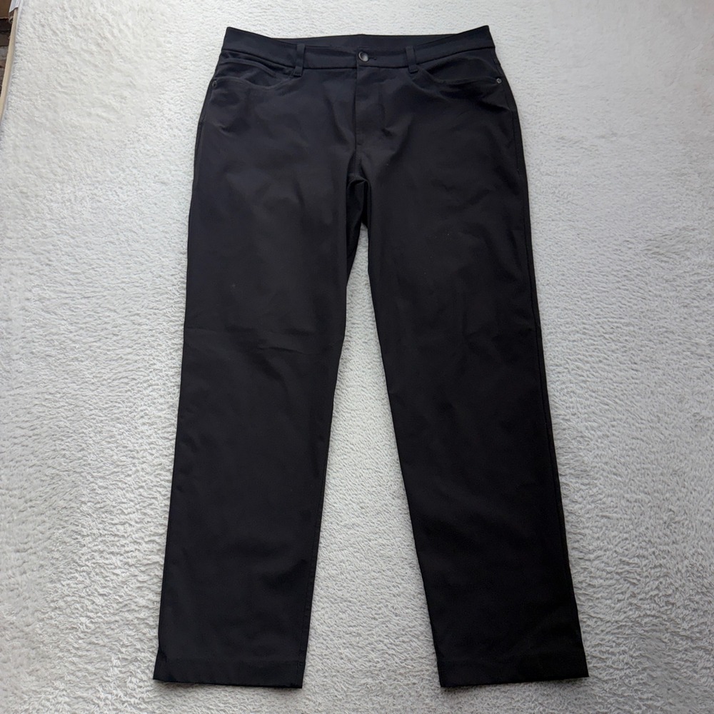 Lululemon Commission Pant Classic Fit Warpstreme Black Mens 32 LM5AQHS.0